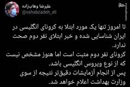 ابتلا دومین نفر به کرونای انگلیسی در ایران صحت دارد؟