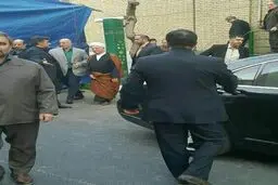 آیت الله هاشمی در مراسم ختم آیت الله موسوی اردبیلی/عکس