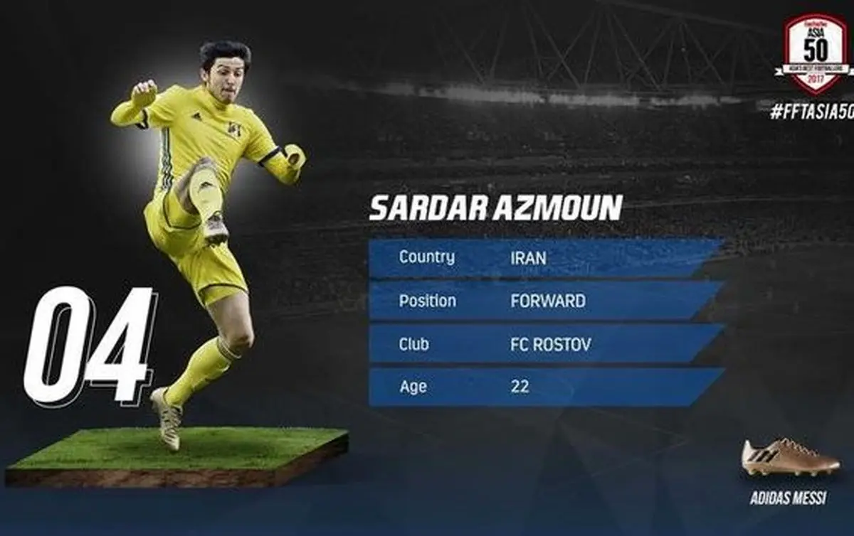 3 ایرانی در جمع 11 ستاره برتر فوتبال آسیا/ سردار چهارمین بازیکن قاره