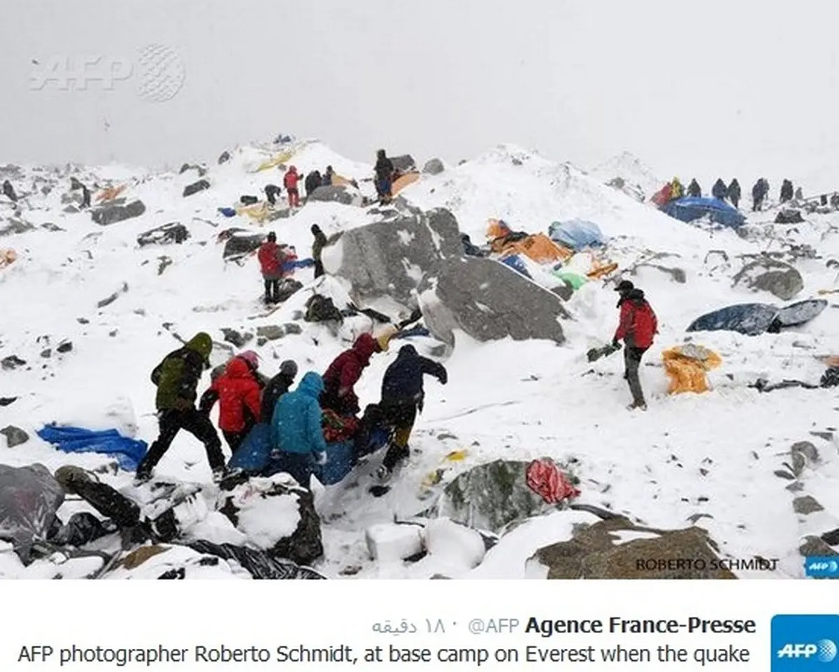 کمپ اصلی اورست بعد از زلزله/عکس