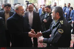 لاریجانی، مطهری، سعید جلیلی و مقامات نظامی در مراسم شهدای حوادث خیابان پاسداران/تصاویر