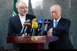 کنفرانس مشترک خبری صالحی و آمانو به روایت تصویر