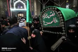 عزاداری شهادت حضرت فاطمه در حرم علوی/ تصاویر