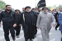 مقتدی صدر در راهپیمایی اربعین/عکس
