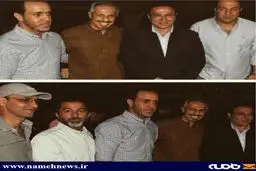 جواد رضویان در کنار علی کریمی و حسین هدایتی/ عکس