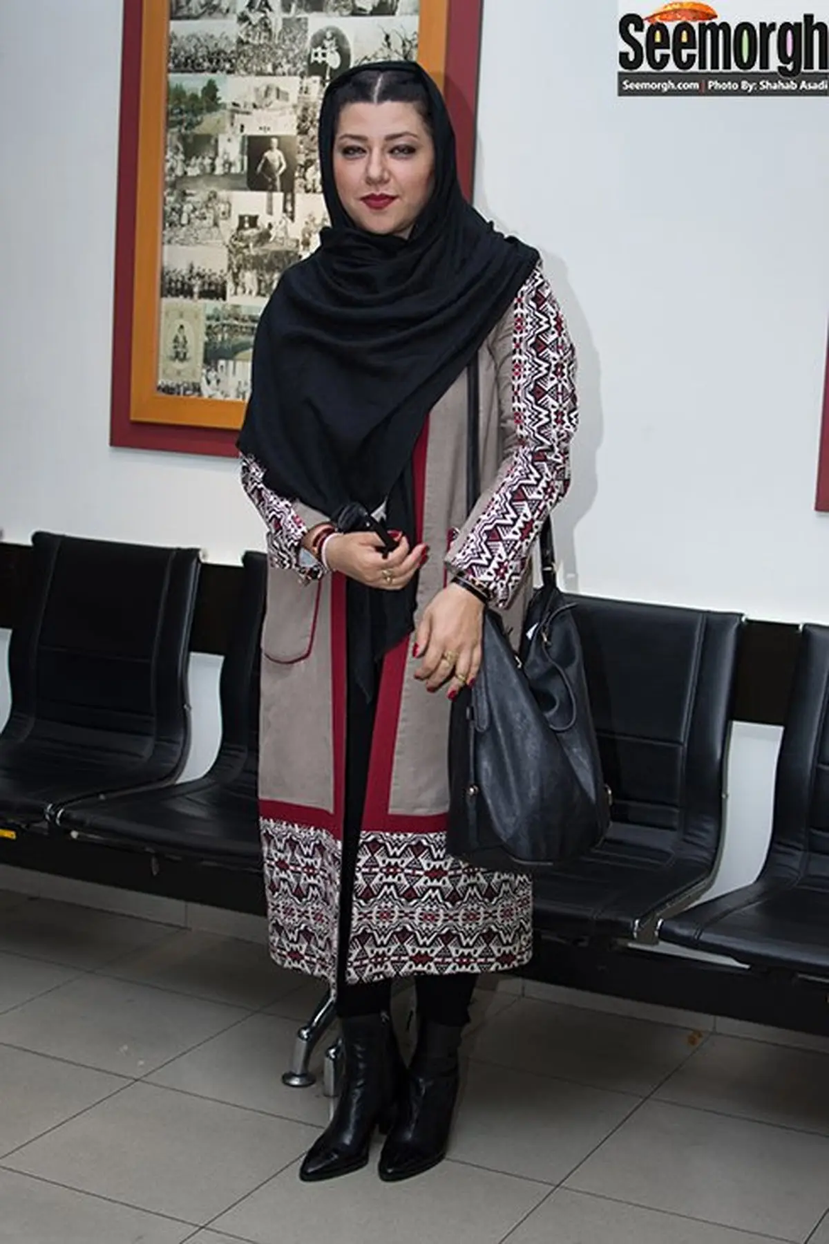 همسر شهاب حسینی در مراسم رونمایی از یک فیلم/عکس