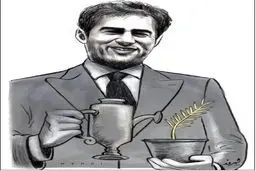 نمایی متفاوت از شهاب حسینی و نخل طلایش!/ کاریکاتور