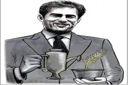 نمایی متفاوت از شهاب حسینی و نخل طلایش!/ کاریکاتور