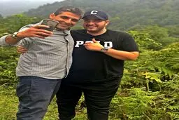 سلفی حمید گودرزی در دل طبیعت زیبا