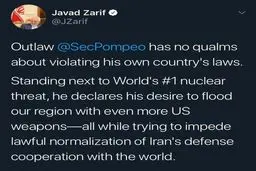 واکنش ظریف به صحبت‌های ضد ایرانی «مایک پامپئو»