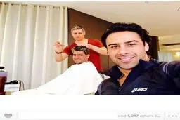 عکس/ فرهاد مجیدی و برادرش در آرایشگاه!