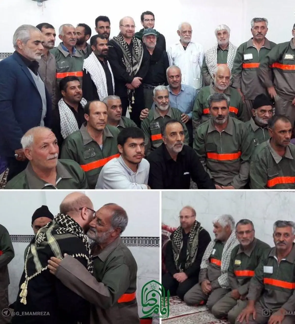 قالیباف در جمع خادمین مسیر پیاده‌روی اربعین / عکس