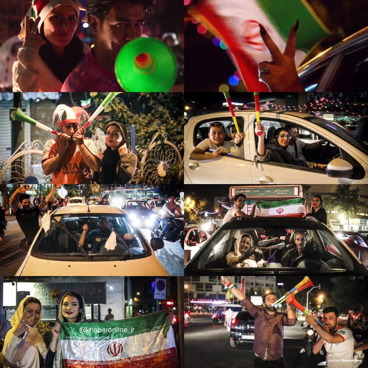 تصاویری از شادی مردم تهران پس از بازی دیدنی تیم ملی ایران و اسپانیا