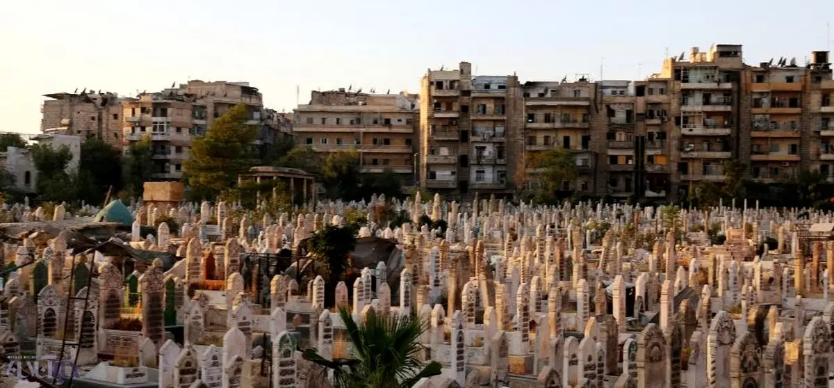 قبرستان پرازدحام شهر حلب/عکس