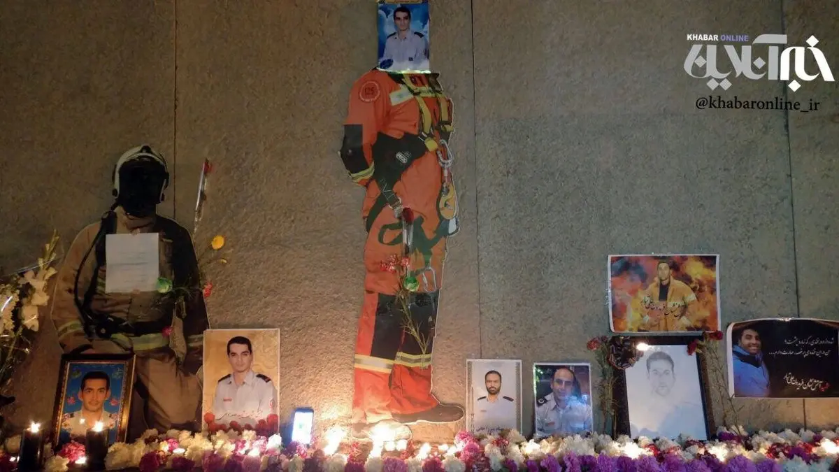 حال و هوای پلاسکو، در شب اولین سالگرد شهدای آتش‌نشان/تصاویر