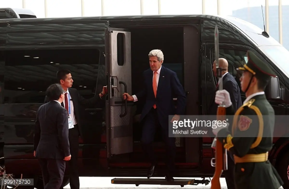 خودروی فوق امنیتی جان کری در سفر به چین/عکس