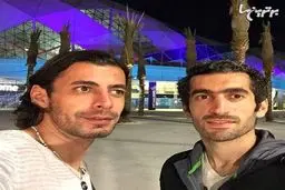 سلفی مجتبی جباری و فریدون زندی در قطر/عکس