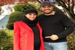 آقای بازیگر و همسرش در آمریکا منتظر به دنیا آمدن فرزندشان/عکس