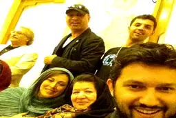 سلفی حامد بهداد با مهتاب کرامتی و حمید فرخ نژاد