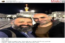 سلفی سیدعلی صالحی و علی مسعودی در حرم امام رضا / عکس