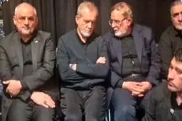 حضور پزشکیان در مراسم بزرگداشت شهید سپهبد باقری