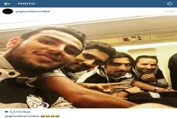 عکس یادگاری4استقلالی در هواپیما