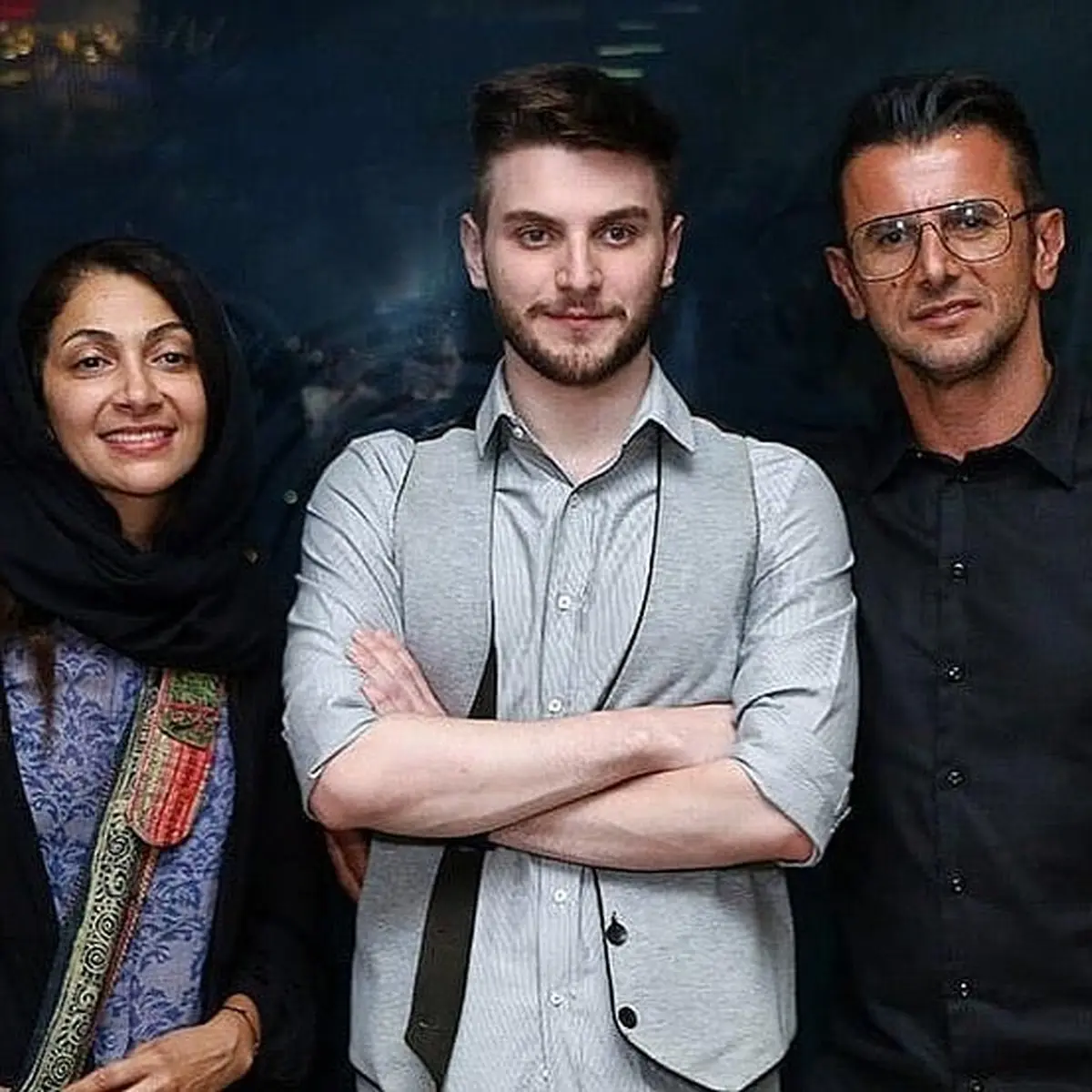 عکس خانوادگی امین حیایی و همسرش