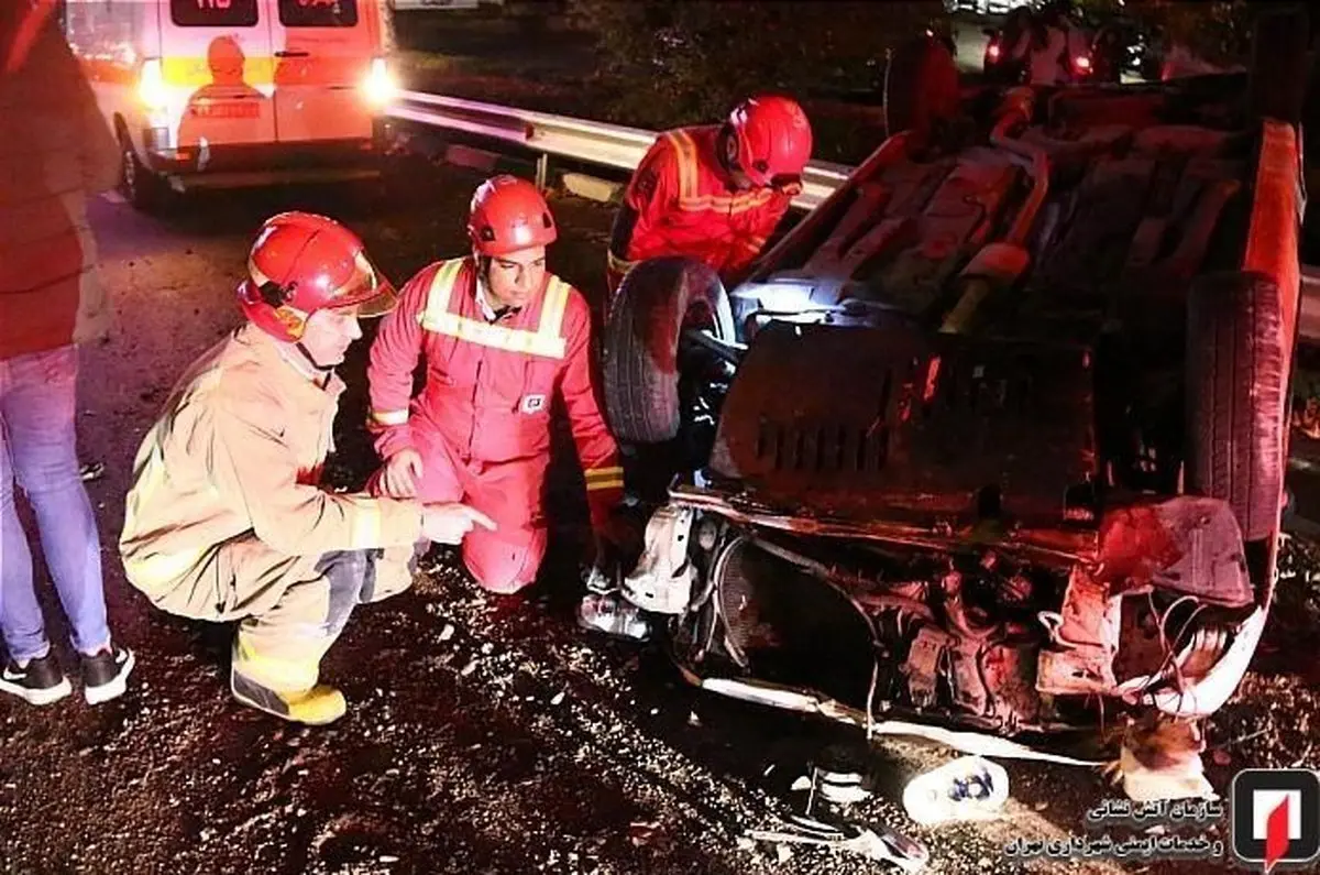 عجیب ترین تصادف در بزرگراه کردستان تهران + تصاویر