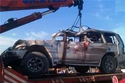 برخورد مرگبار دو خودرو در قم+ عکس