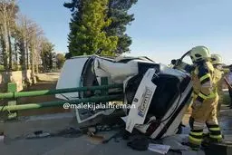 تصاویری از تصادف وحشتناک و متلاشی شدن پرشیا در تهران