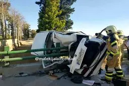 تصاویری از تصادف وحشتناک و متلاشی شدن پرشیا در تهران