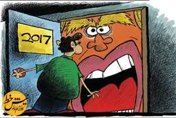 ترامپ پشت در است!/کاریکاتور