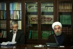 روحانی و حداد عادل در نمایی جالب/عکس