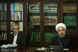 روحانی و حداد عادل در نمایی جالب/عکس