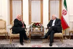 حجاب معاون وزیر خارجه اسلوونی در دیدار ظریف/عکس