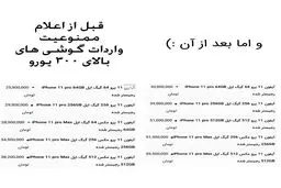 قیمت های گوشی تلفن همراه قبل از ممنوعیت واردات و بعد از آن +  عکس