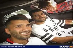 سلفی سه پرسپولیسی در خودروی طارمی/ عکس
