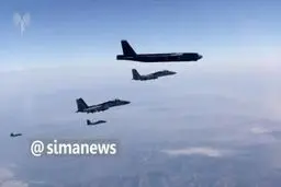 فیلم جنجالی از گشت‌زنی دو بمب‌افکن آمريکا به حریم هوایی خاورمیانه