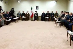 تصاویری از دیدار رئیس جمهور و هیأت دولت با رهبر انقلاب