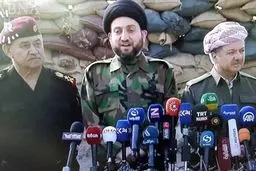 ظاهر متفاوت سید عمار حکیم در دیدار مسعود بارزانی/عکس