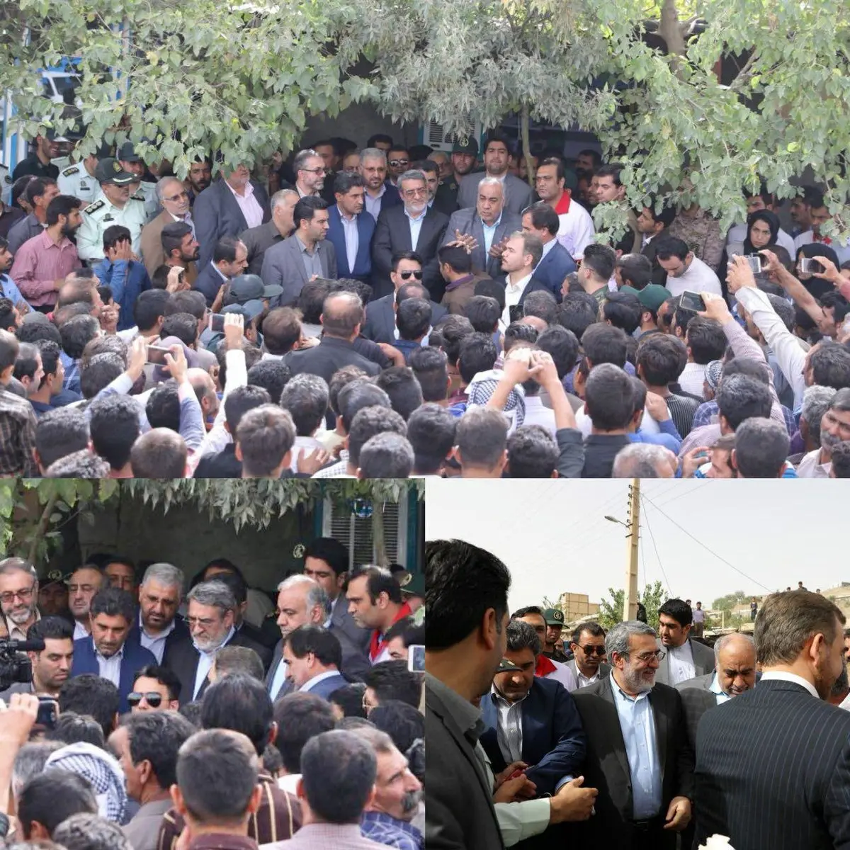 حضور وزير كشور در جمع مردم زلزله زده روستاى چم زرشك كرمانشاه/عکس