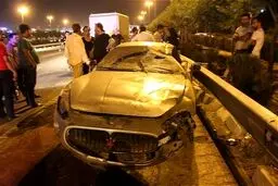 تصادف پراید با مازراتی در تهران!/تصاویر