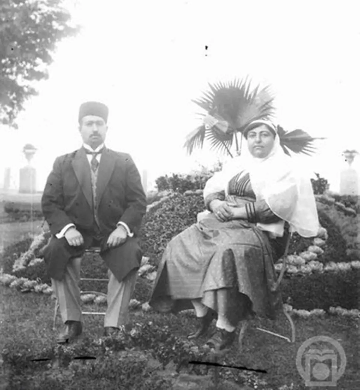 محمدعلی شاه و همسرش
