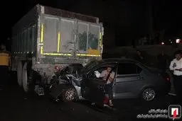 تصادف وحشتناک دنا با کامیون در بزرگراه شهید باکری + عکس