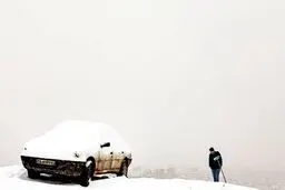 تصویری عجیب از قطار یخ زده مسیر مشهد - تهران