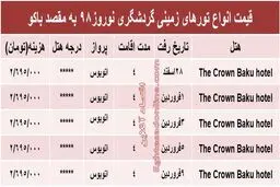 هزینه سفر زمینی به باکو آذربایجان در نوروز۹۸