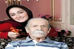 عکس یادگاری الهام حمیدی با استاد محمدعلی کشاورز