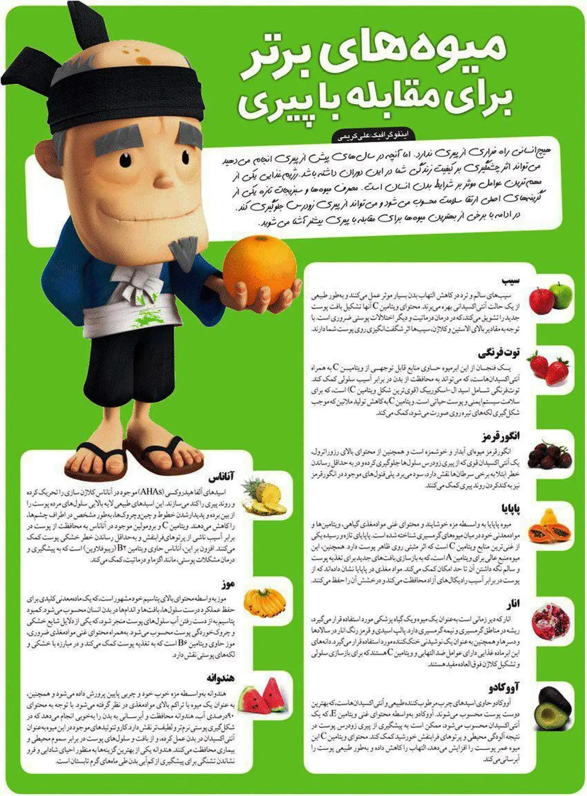 شاه میوه های جوان کننده و ضدپیری پوست را بشناسید+اینفوگرافیک