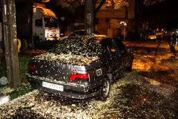 بارش شدید تگرگ در تهران/ گزارش تصویری