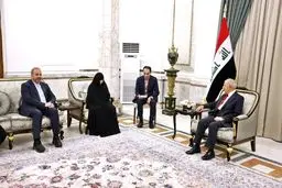 دیدار همسر شهید رئیسی با رئیس جمهور عراق در بغداد